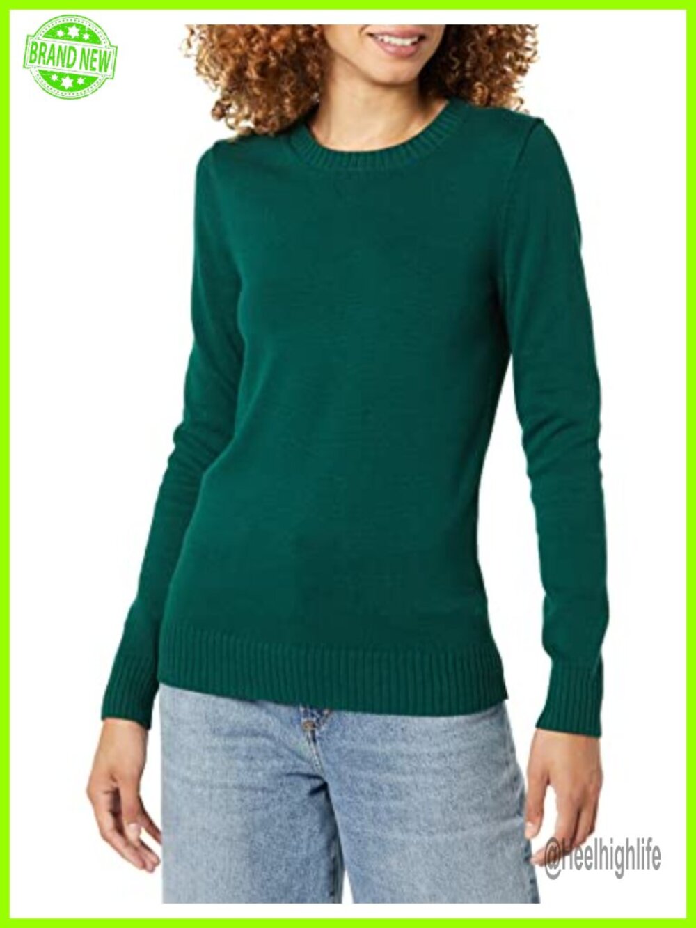 Women's 100% Cotton Crewneck Sweater Lightweight Pullover